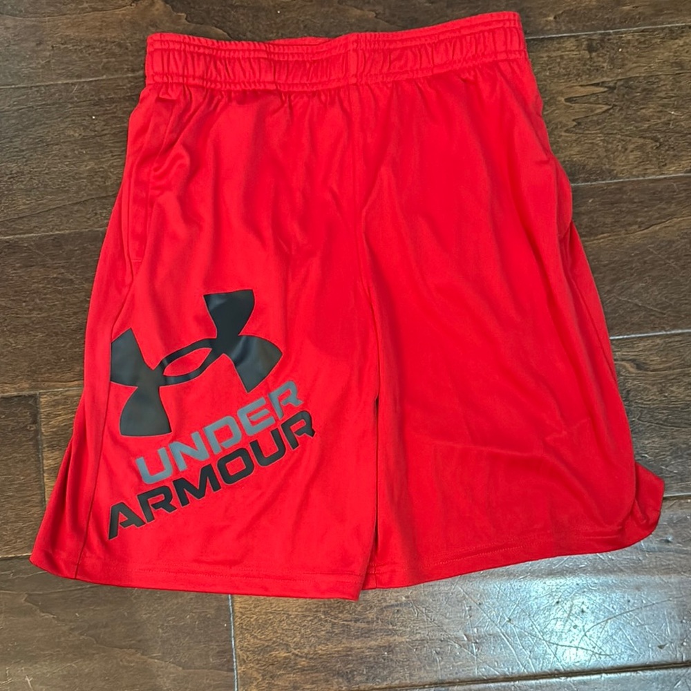 Boys Under Armour Vibrant Red Athletic Shorts YM